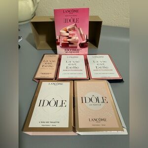 Lancôme Idôle Perfume Sample Set La Vie est belle + Vanilla Nude +lip oil Sample
